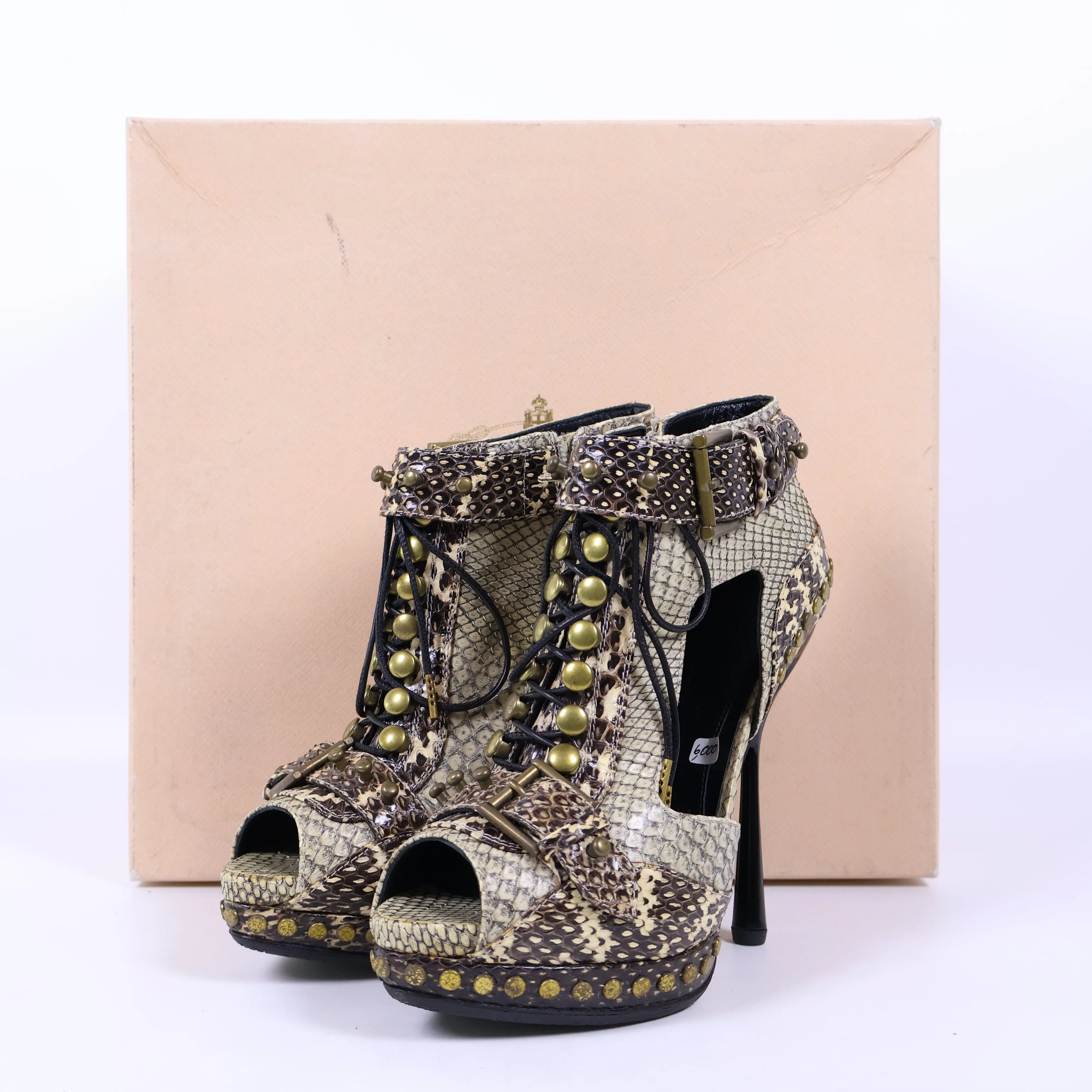 Alexander McQueen Toe Boots Python 36