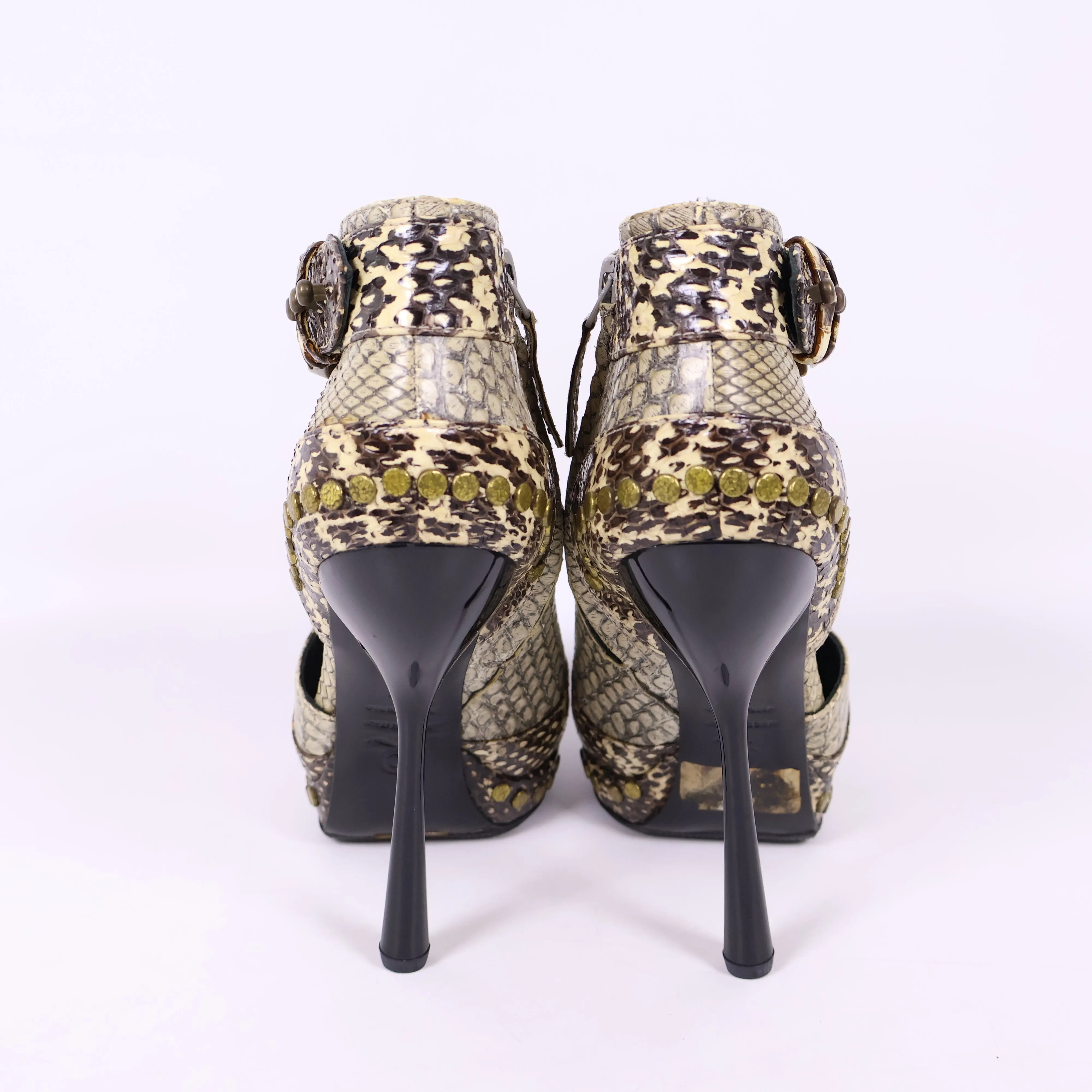 Alexander McQueen Toe Boots Python 36